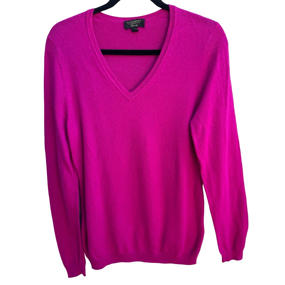 Charter Club Luxury 100% Cashmere Quiet Luxury Preppy Minimalist Pink Sweater L